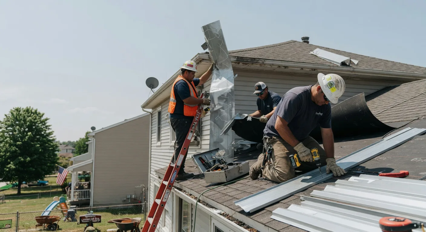 Storm Damage Metal Roof Repair in Edwardsville, KS